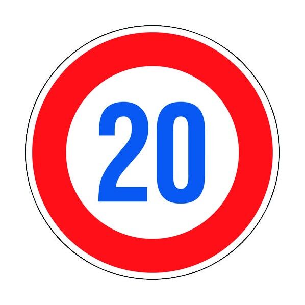 道路標識(構内用)制限速度20キロ 道路323‐20K(AL)反射タイプ 600mmΦ 133673 1個