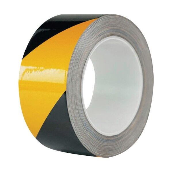 再帰反射ラインテープ 幅50mm×22m 黄/黒 14207 1点