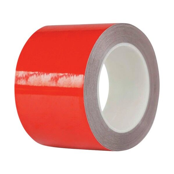 再帰反射ラインテープ 幅100mm×22m 赤 14343 1点