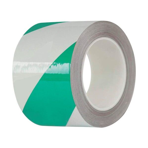 再帰反射ラインテープ 幅100mm×22m 緑/白 14348 1点