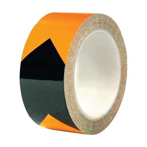 再帰反射ラインテープ 幅50mm×22m 黄/黒 V字 14349 1点