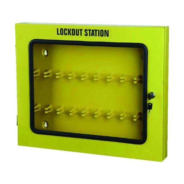 セーフラン安全用品 ロックアウトキー管理ボックス 黄 14738 1点...