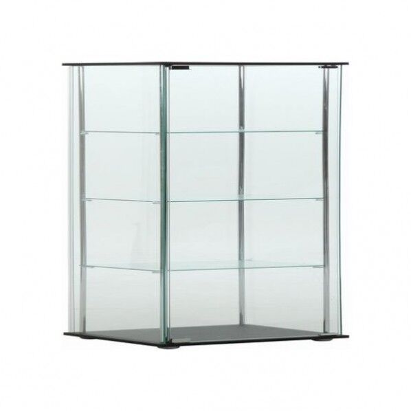 ガラスコレクションケース3段(背面ミラー付き) ブラウン アタッシュケース 96048 TMG-G02 1台