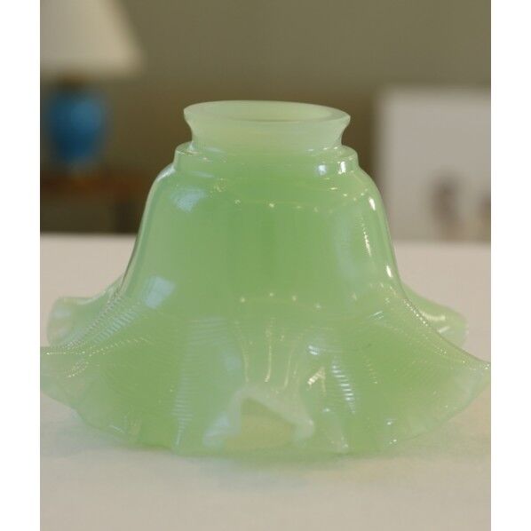 ランプ傘 フリル付波型グリーン シェード・ロールアップスクリーン 1個