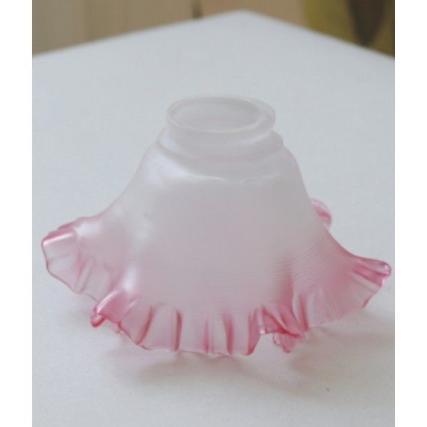 ランプ傘 フリル付波型ピンク シェード・ロールアップスクリーン 1個