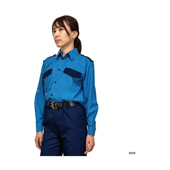 岡潮 警備シャツ1510(袖ロールアップ式)(春夏秋)ユニセックス L 1510-L 1着