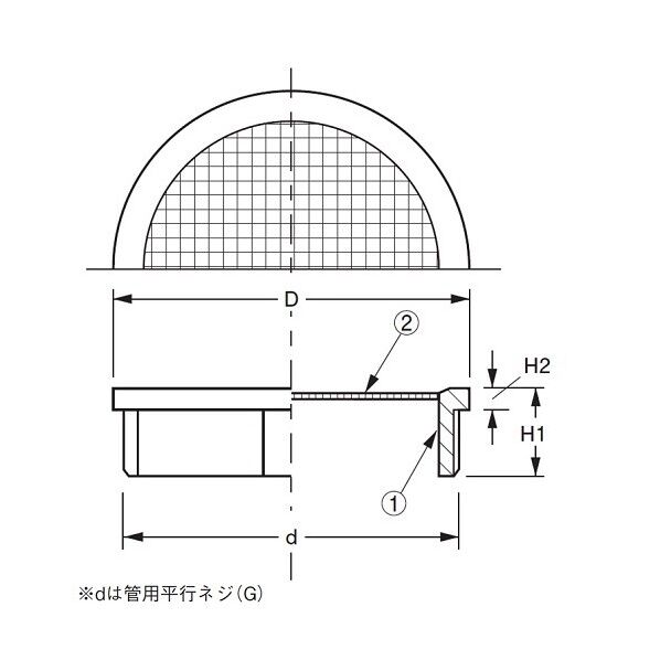 アウス 防虫目皿(外ネジ) D-3BG 40 1個 (アウス)|トラノテ