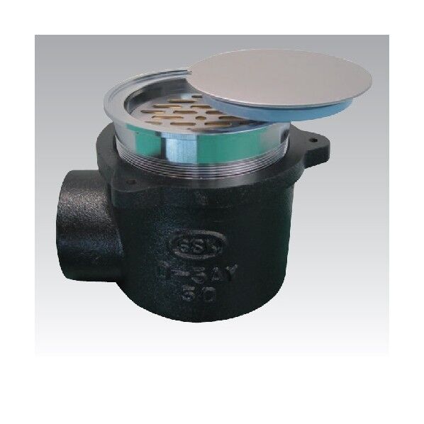 非防水用床排水トラップ横型掃除口(内部目皿付) D-5AY-3CO 1個