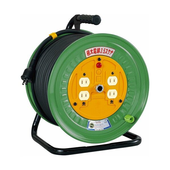 極太(3.5mm2)電線仕様ドラム 100V 2芯 アース無 50m NDN-504F 1個