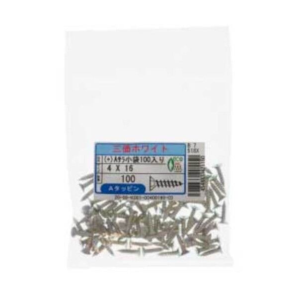 Aタッピンねじ (+) A皿 三価ホワイト 鉄