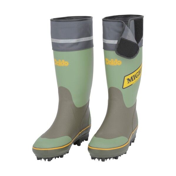 マイティブーツNSワイド スパイク底 オリーブ M(25cm)、ふくらはぎ内径:440mm 20A-M 1足