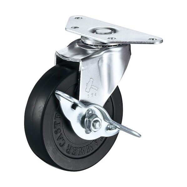 オールステンレスコーナーE型自在SP付ゴム車100mm 215S0E-R75 1