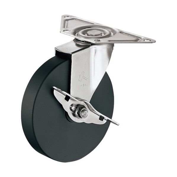 オールステンレスコーナーＥ型自在ＳＰ付ＭＣナイロン車１２５ｍｍ 215S0E-MC125 1