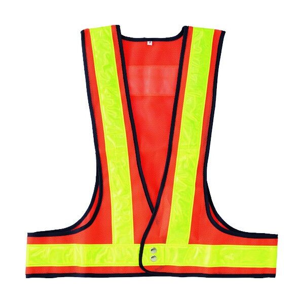 LED安全ベスト 橙メッシュ地/赤LED/蛍光黄反射 LEDベスト‐OY‐R フリーサイズ 238091 1個