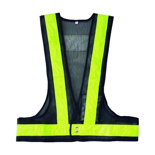 LED安全ベスト 紺メッシュ地/赤LED/蛍光黄反射 LEDベスト‐KY‐R フリーサイズ 238092 1個