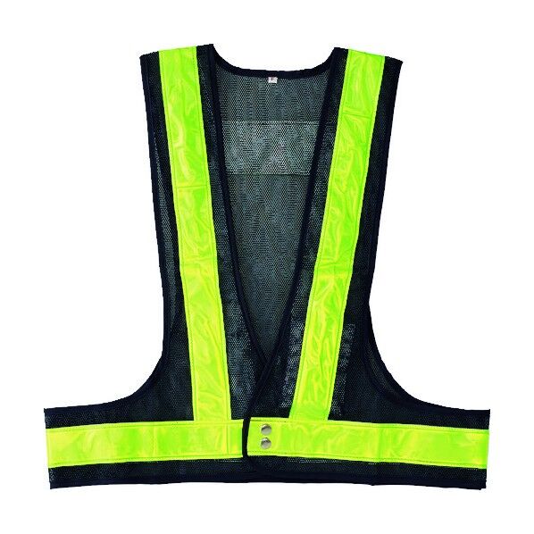 LED安全ベスト 紺メッシュ地/黄LED/蛍光黄反射 LEDベスト‐KY‐Y フリーサイズ 238094 1個