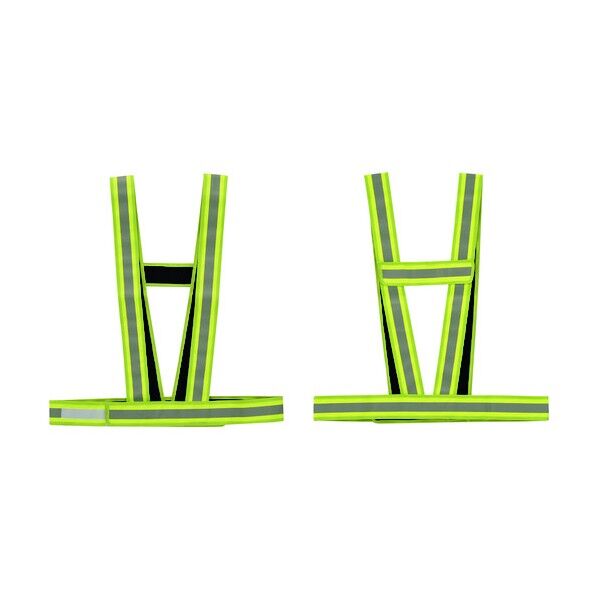 安全反射ベスト(防炎タイプ)蛍光黄地/高輝度白反射 防炎タスキ型ベスト‐KY フリーサイズ 238191 1個