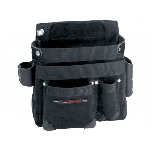 Kawatec新戦組 小路労(棟梁型工具差付釘袋) ブラック H260×W290×D130mm KW-701B 1点