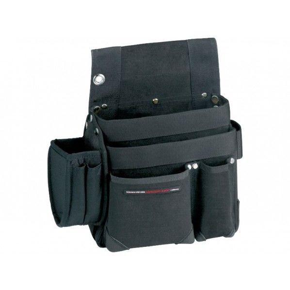 Kawatec新戦組 大棟梁(仮枠マチ付釘袋 墨壺ケース付) ブラック H325×W300×D120mm KW-702B 1点