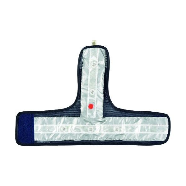 緑十字 LEDアームバンド 紺メッシュ地/赤LED/白反射 フリーサイズ(面ファスナー付き)