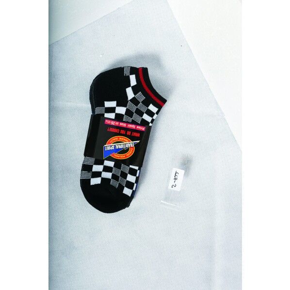 アソートブロックチェック 先丸 3P カラー 25~27cm S-422 3双