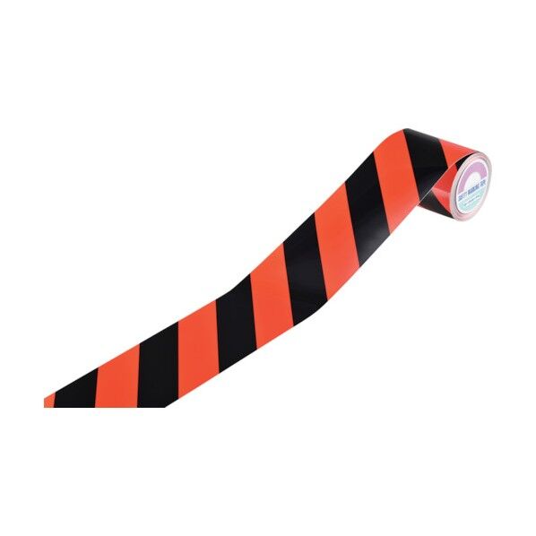 トラ柄テープ TR4-C 屋内用 蛍光赤/黒 90mm×10m 256403 1個