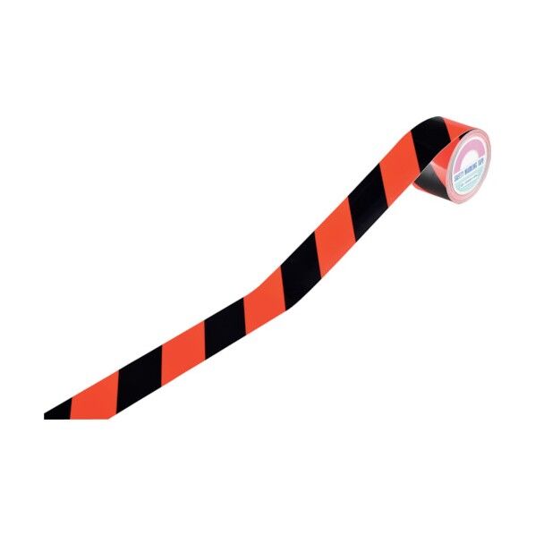 トラ柄テープ TR4‐D 屋内用 蛍光赤/黒 45mm×10m 256404 1個