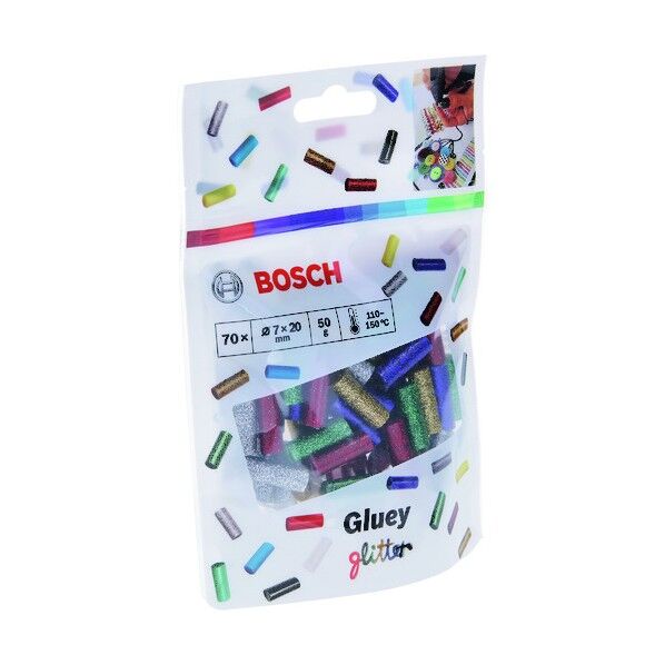 GLUEYスッティック グリッター 赤、青、緑、銀、金 7 x 20 x 7 mm 2608002006 70（5色各14本入）本