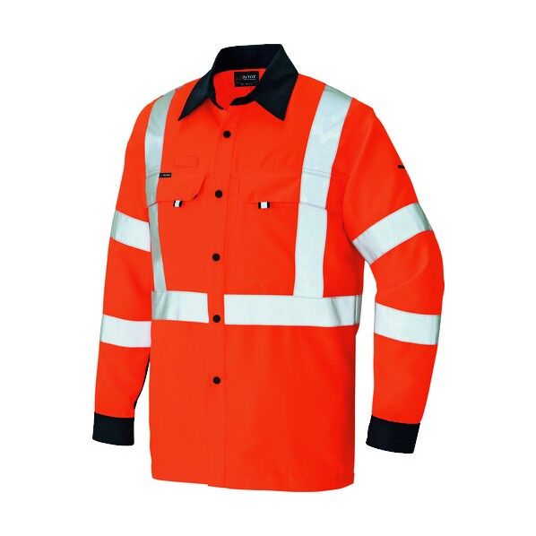 長袖シャツ(男女兼用)高視認性安全服AZ2735-093ハイパーオレンジ×ネイビーLL 093ハイパーオレンジ×ネイビー LL 2735 1