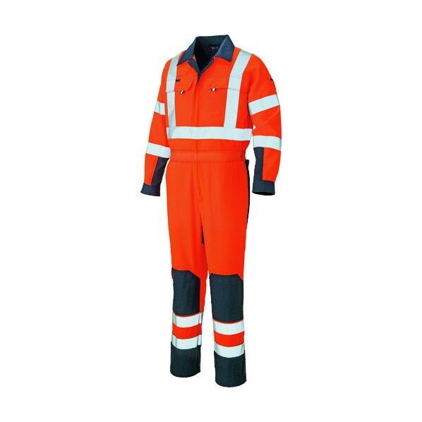 ツナギ(男女兼用)高視認性安全服AZ2752-093ハイパーオレンジ×ネイビーLL 093ハイパーオレンジ×ネイビー LL 2752 1着