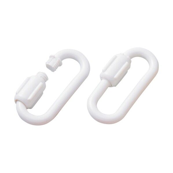 プラスチックチェーン用ジョイント PSJ‐60W 線径8mmΦ以下用 白 安全標識 284111 2個
