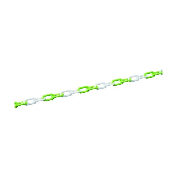 緑十字 プラスチックチェーン グリーン/ホワイト 長さ:30m 線径:7mmΦ ポリエチレン