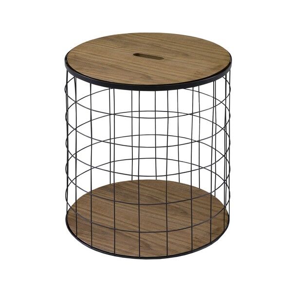サイドテーブル パニエ Lサイズ ウォールナット 450×450×500mm 206021 1台