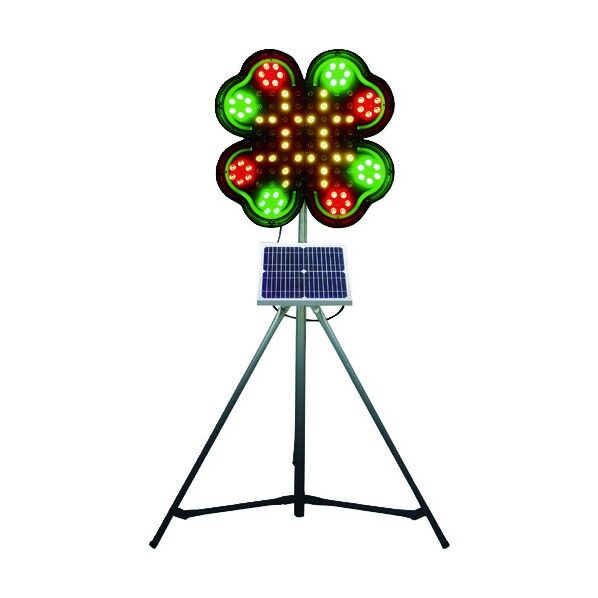 ネオクローバーソーラー式大型回転灯三脚付電源セット