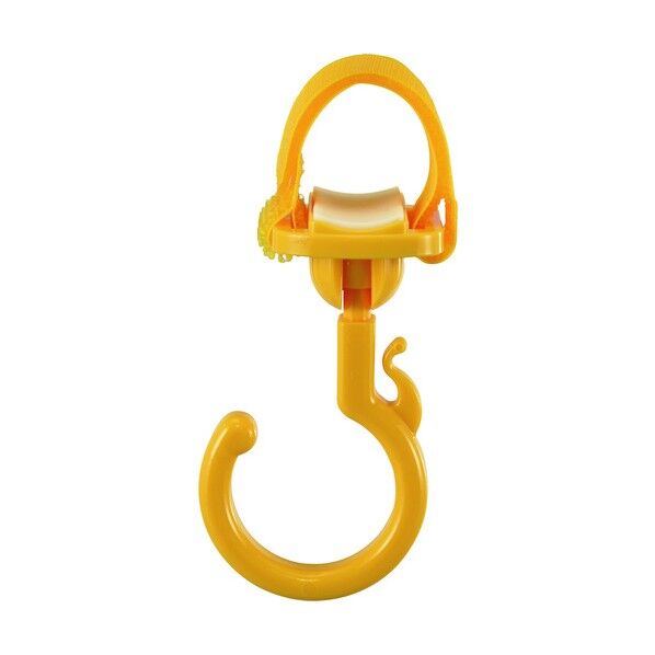 パイプ用樹脂製フック(フック回転タイプ)KF‐1Y 面ファスナー脱着式 ミニフック付き 309051 1個