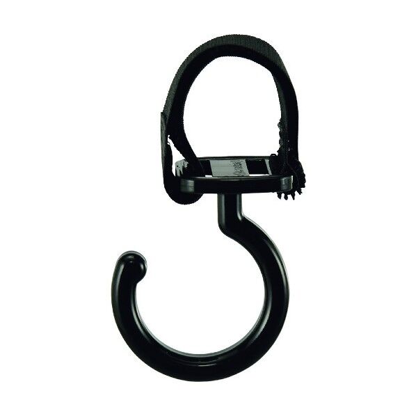 パイプ用樹脂製フック(フック固定タイプ)KF‐2BK 面ファスナー脱着式 309054 1個