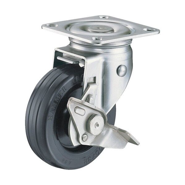 313Sシリーズ自在ブレーキ付ゴム車100mm 313S-RU100 1個