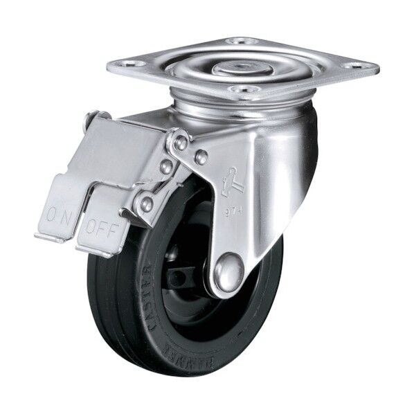 ステンレスキャスター 自在SP付 ナイロンホイールゴム車