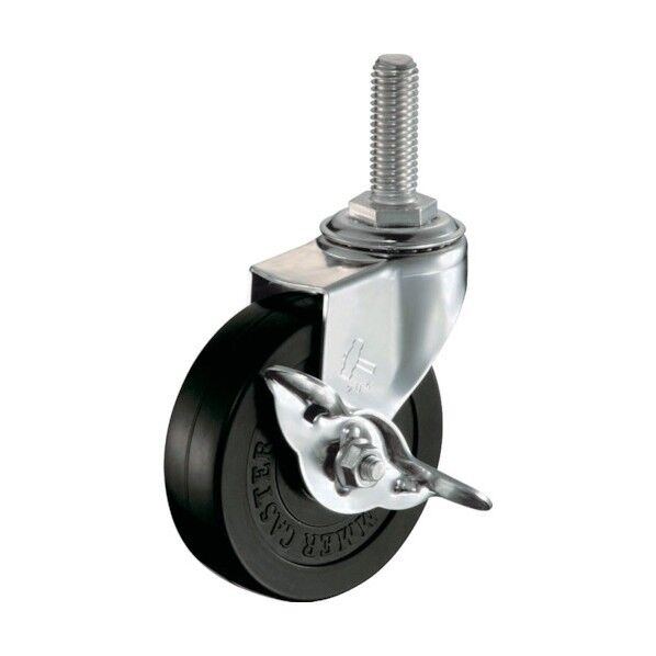 ねじ込み式キャスター 320EA (ゴム車・ステンレス金具) 自在ストッパー付