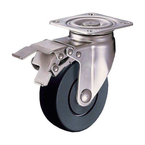 Sシリーズオールステンレス自在SP付MCナイロンB車125mm 平戸車 315SMCB125 1個