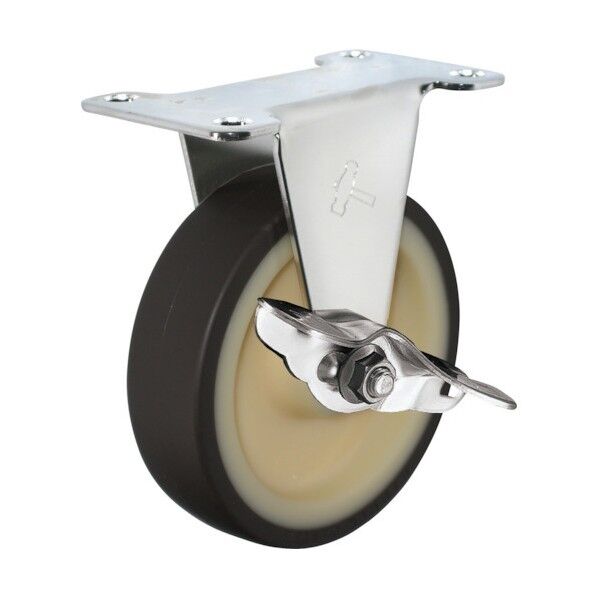 Eシリーズオールステンレス固定SP付ウレタンB車125mm 平戸車 315ERUB125 1個