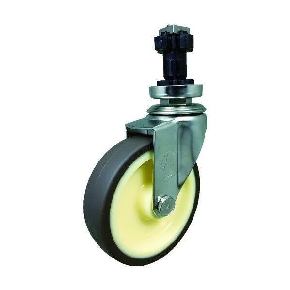 パイプ差し込み式ステンレスキャスター(ウレタン車・ステンレス金具) 自在