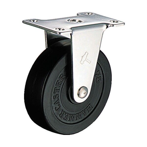 プレート式キャスター 320E (ゴム車・ステンレス金具) 固定