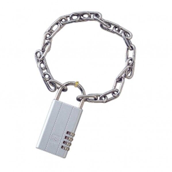 レジャーロック チェーン付 シルバー 幅55mm×高さ137.5mm×厚み11.5mm No360S-C 1点