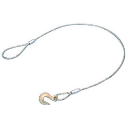 フック付ワイヤー 片フック片ワッパ メッキ 9mm×1.5m HW1.5 1