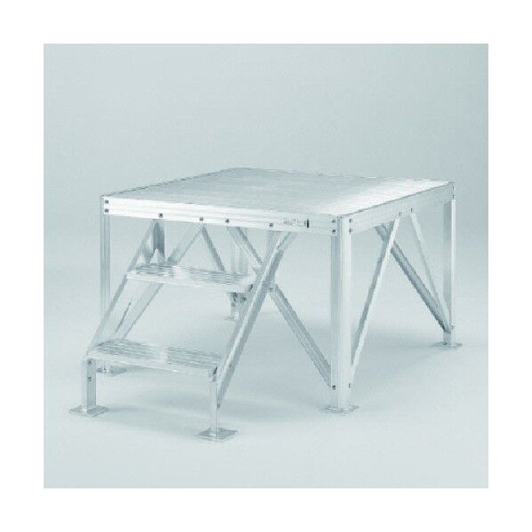 朝礼台 アルミ L1256×W1256×H800 376-74A 1点