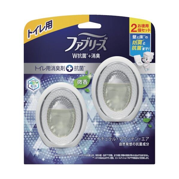 P&Gジャパン ファブリーズ 消臭芳香剤+抗菌 W消臭 トイレ用 ナチュラル・マウンテン・エア 6mL×2 372329 1点...