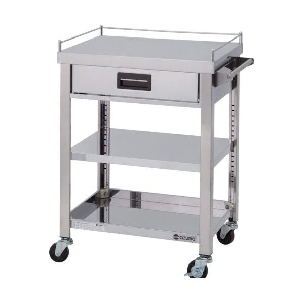 3方コボレ止め・引出付ワゴン 3段