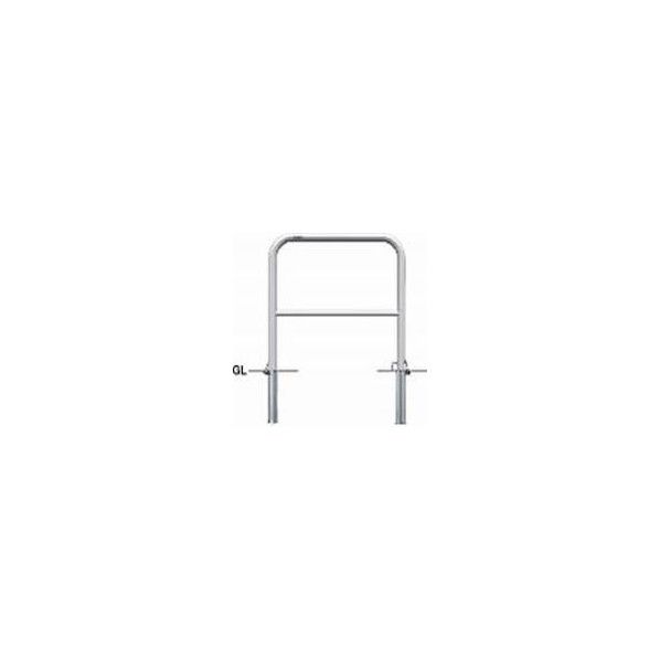 ステンレス製 車止め 横型 差込式カギ付 横桟あり