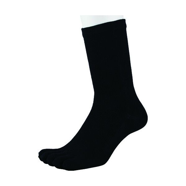 福徳 デオセル消臭5本指カカト付ソックス 黒